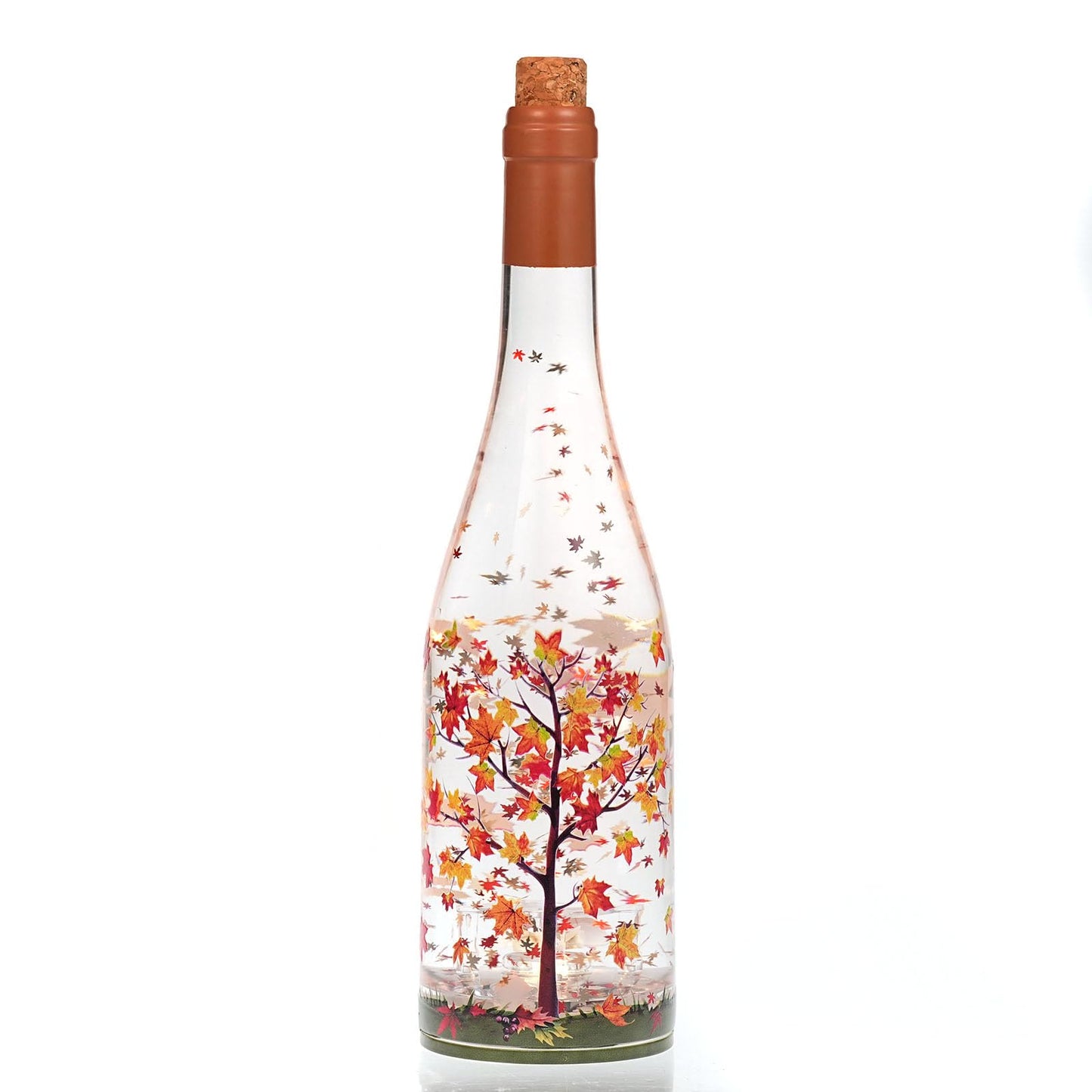 Fall Decorations for Home Maple Glitter Snow Globe Lantern with 6H Timer, Battery Operated Autumn Thanksgiving Gift
