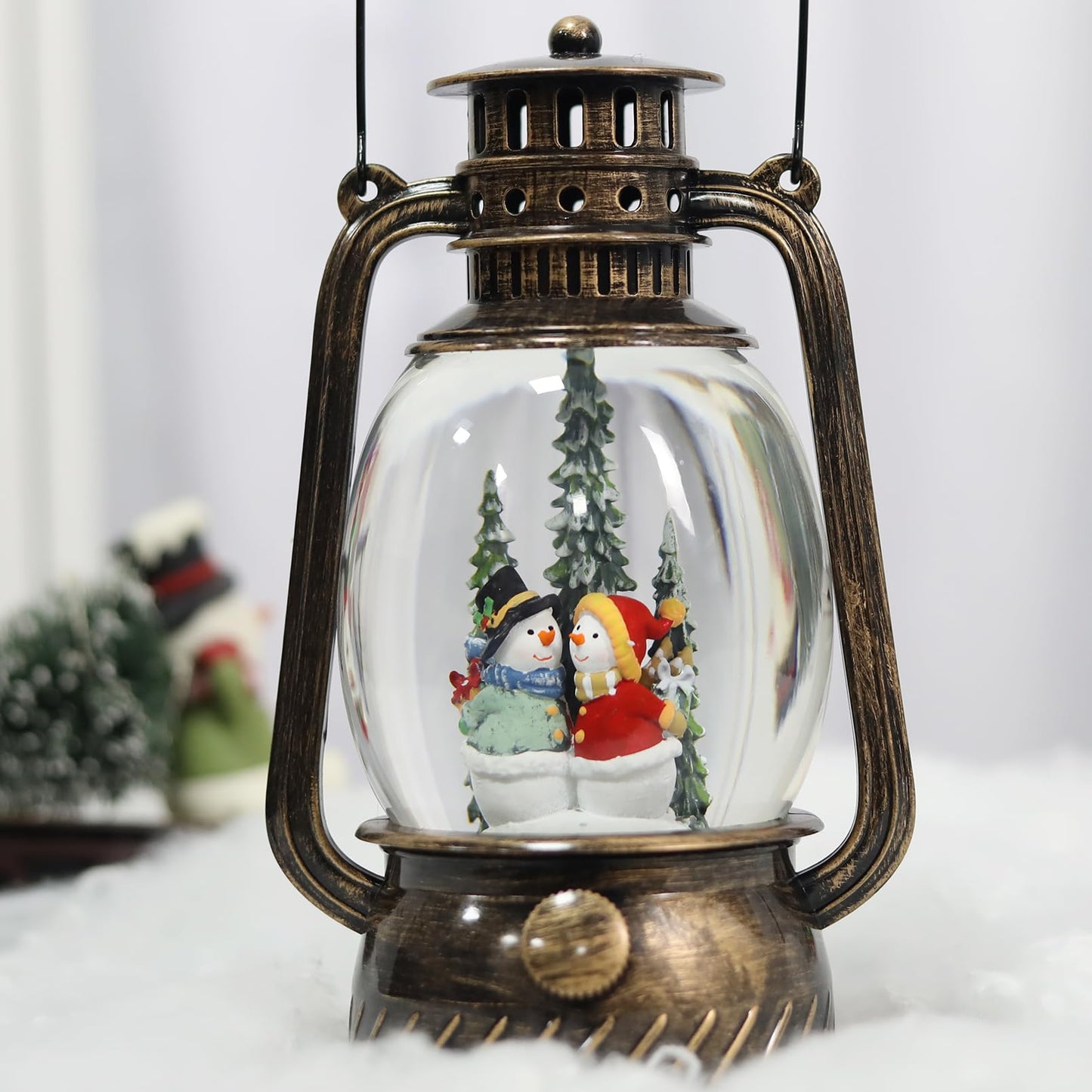 Snow Globe Christmas Decorations Indoor Snowman Musical Glitter Globe Light-up 6H Timer USB Lined/Battery Operated Snow Globe Christmas Decor,Winter Snowman Decorations for Home