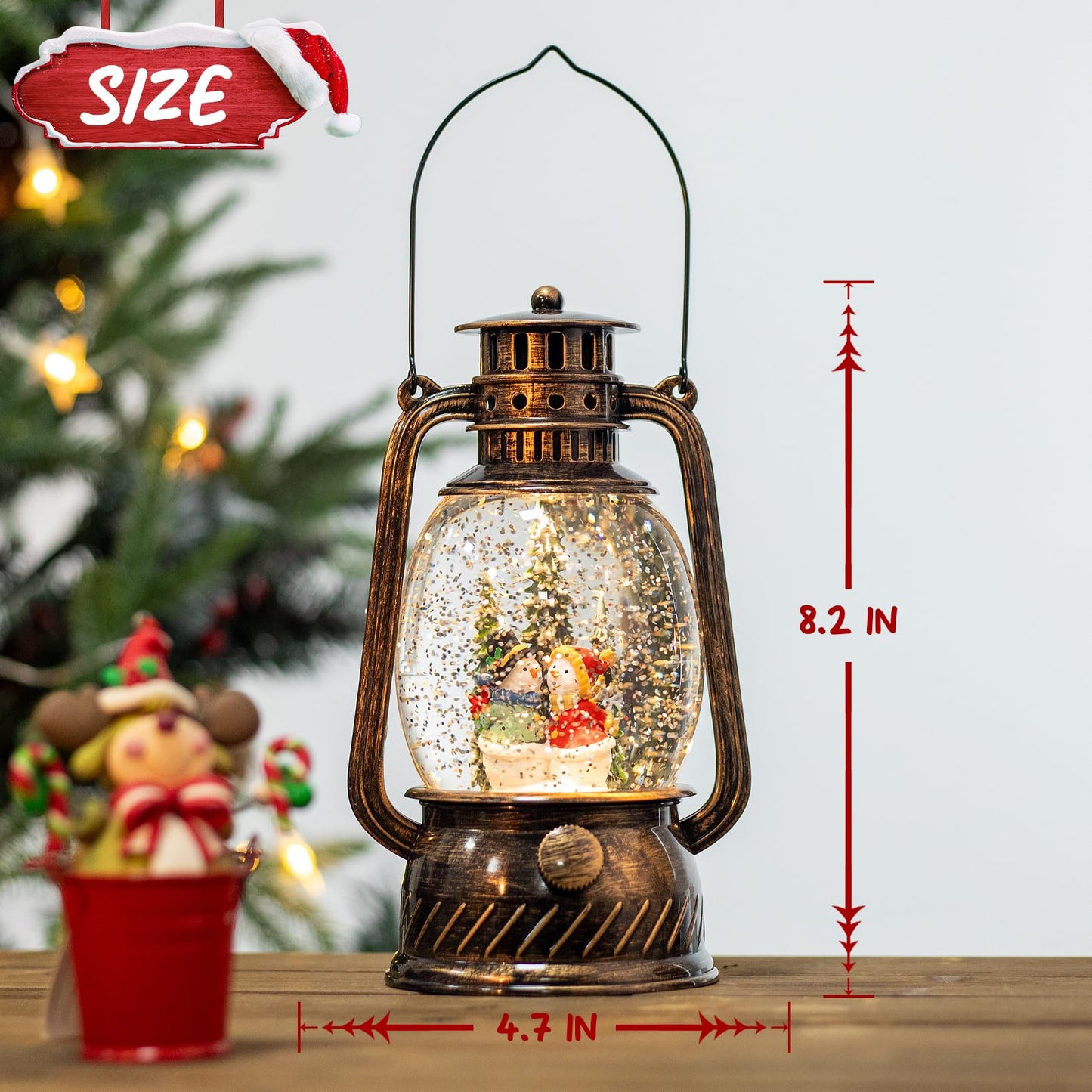Snow Globe Christmas Decorations Indoor Snowman Musical Glitter Globe Light-up 6H Timer USB Lined/Battery Operated Snow Globe Christmas Decor,Winter Snowman Decorations for Home