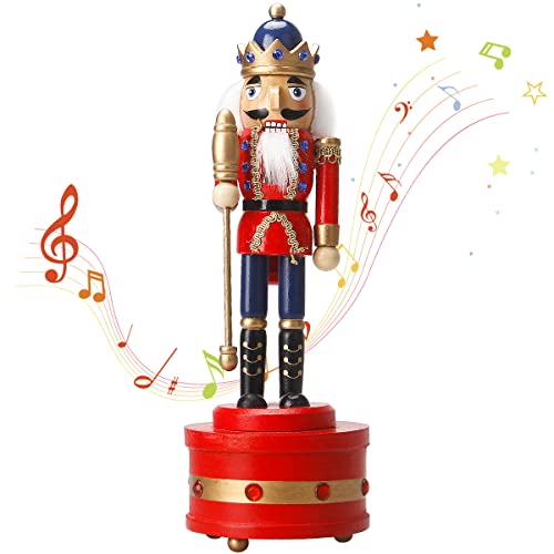 Nutcracker Christmas Decorations,12 Inch Musical Traditional Wooden Nutcracker King Soldier,Festive Christmas Décor for Shelves and Tables