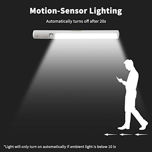 Under Cabinet Lights,Wireless Led Closet Light Rechargeable Motion Sensor Light 42 LED Bulbs Magnetic Stick-on Night Light Bar for Stairway, Wardrobe, Kitchen, Hallway 2 Pack