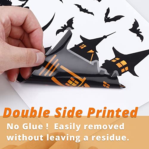 Halloween Window Clings, Halloween Window Stickers Decorations, Double-Side Removable Decals for Halloween Party Décor…