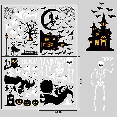 Halloween Window Clings, Halloween Window Stickers Decorations, Double-Side Removable Decals for Halloween Party Décor…