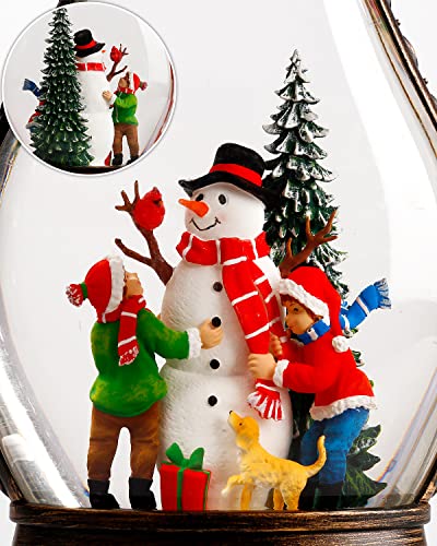 Snow Globe,Snowman Christmas Festival Snow Globe,Glittering Lantern Swirling,Gifts Festival Ornament Musical ,Battery or USB Powered