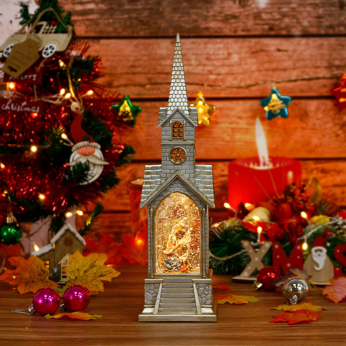 Christmas Snow Globe,Nativity Scene with Musical,Christian Gifts,Christmas Festival Snow Globe ,Churches Water Glittering Lantern Swirling , Graduation/Christian Home Decor