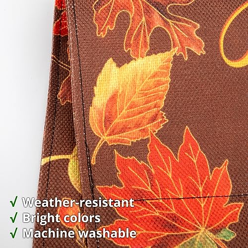 Hello Fall Garden Flags 12×18Inch Double Sided for Outside Decoration Welcome Garden Flag Farmhouse Small Seasonal Yard Flags Maple Leaf Vertica Flags for Autumn Thanksgiving Decorations