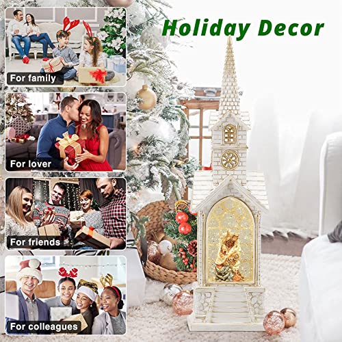Nativity Snow Globe Churches Glittering Christian Gifts with Musical, Glittering Lantern Swirling, Graduation/Christian Home Decor