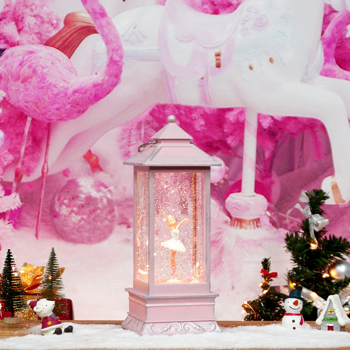 Ballerina Rotating Music Snow Globe Dancing Girl Musical Box for Girl Kids Gift Christmas Festival Snow Globe Water Glittering Lantern Swirling 11" H