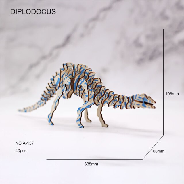 Diy 3d Wooden Puzzle Animal Wood Dinosaur Plane Car Dragon Tank House Chicken Puzzles Kids Toys For Children Birthday Gift