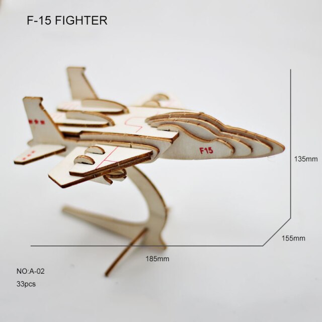 Diy 3d Wooden Puzzle Animal Wood Dinosaur Plane Car Dragon Tank House Chicken Puzzles Kids Toys For Children Birthday Gift