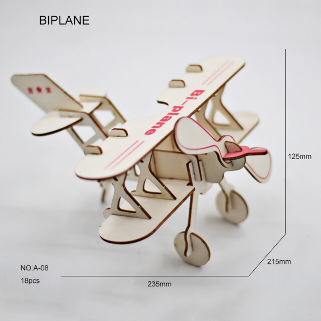 Diy 3d Wooden Puzzle Animal Wood Dinosaur Plane Car Dragon Tank House Chicken Puzzles Kids Toys For Children Birthday Gift