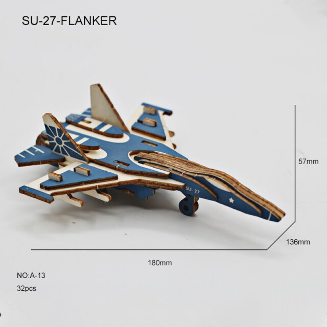Diy 3d Wooden Puzzle Animal Wood Dinosaur Plane Car Dragon Tank House Chicken Puzzles Kids Toys For Children Birthday Gift