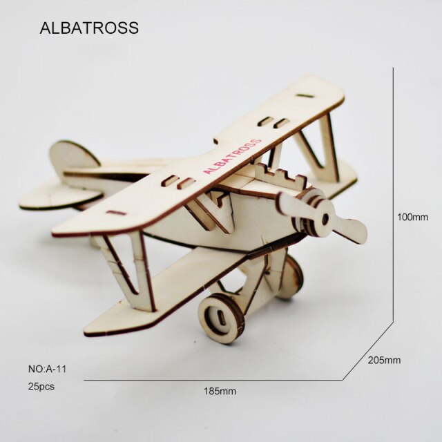Diy 3d Wooden Puzzle Animal Wood Dinosaur Plane Car Dragon Tank House Chicken Puzzles Kids Toys For Children Birthday Gift