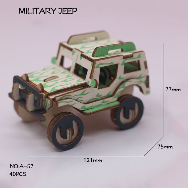 Diy 3d Wooden Puzzle Animal Wood Dinosaur Plane Car Dragon Tank House Chicken Puzzles Kids Toys For Children Birthday Gift