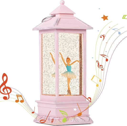 11" H Musical Snow Globes for Girls Ballerina Snow Globe Christmas Light Up 6H Timer Glitter Music Box Holiday Festival Home Decor