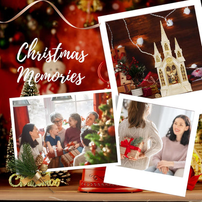 16Inch Christmas Snow Globes Nativity Church Lighted Christmas Decorations Glitter Globe Lantern 6H Timer, Musical Angel Snow Globe Graduation/Christian/Christmas Decor Gifts
