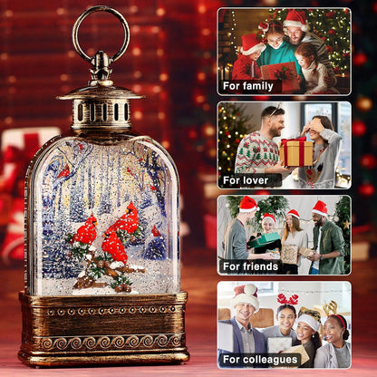 11Inch Christmas Snow Globes Cardinal Gifts, Musical Cardinal Snow Globe Glitter Light Up, Christmas Decorations Indoor 6H Timer Red Cardinal Christmas Decor for Women