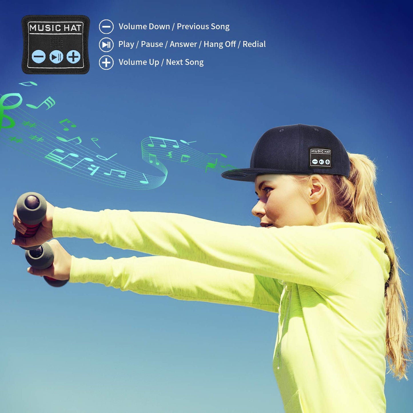 Hat with Bluetooth Speaker Adjustable Bluetooth Hat Wireless Smart Speakerphone Cap for Outdoor Sport Baseball Cap is The Perfect Gifts for Men/Women/Boys/Girls